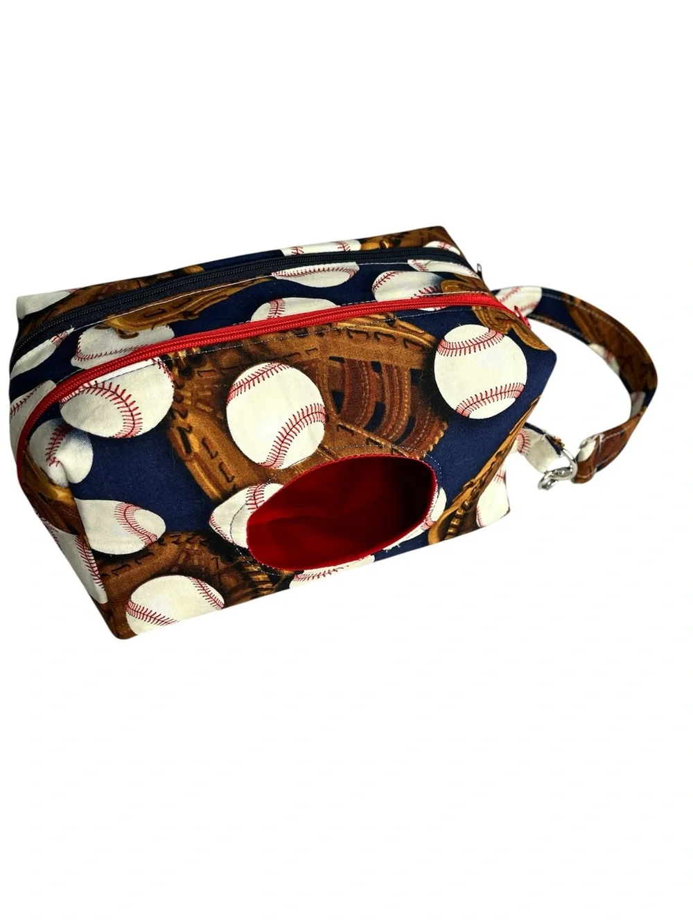 Handmade travel diaper bag double zipper bag